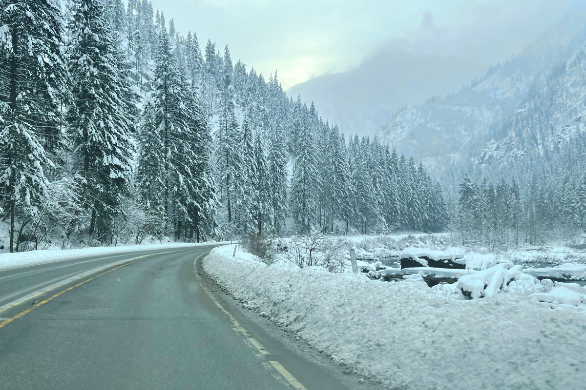 The snowy drive home.