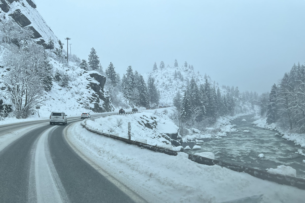 The snowy drive home.