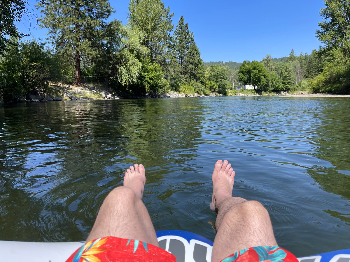 Me floating down the river.