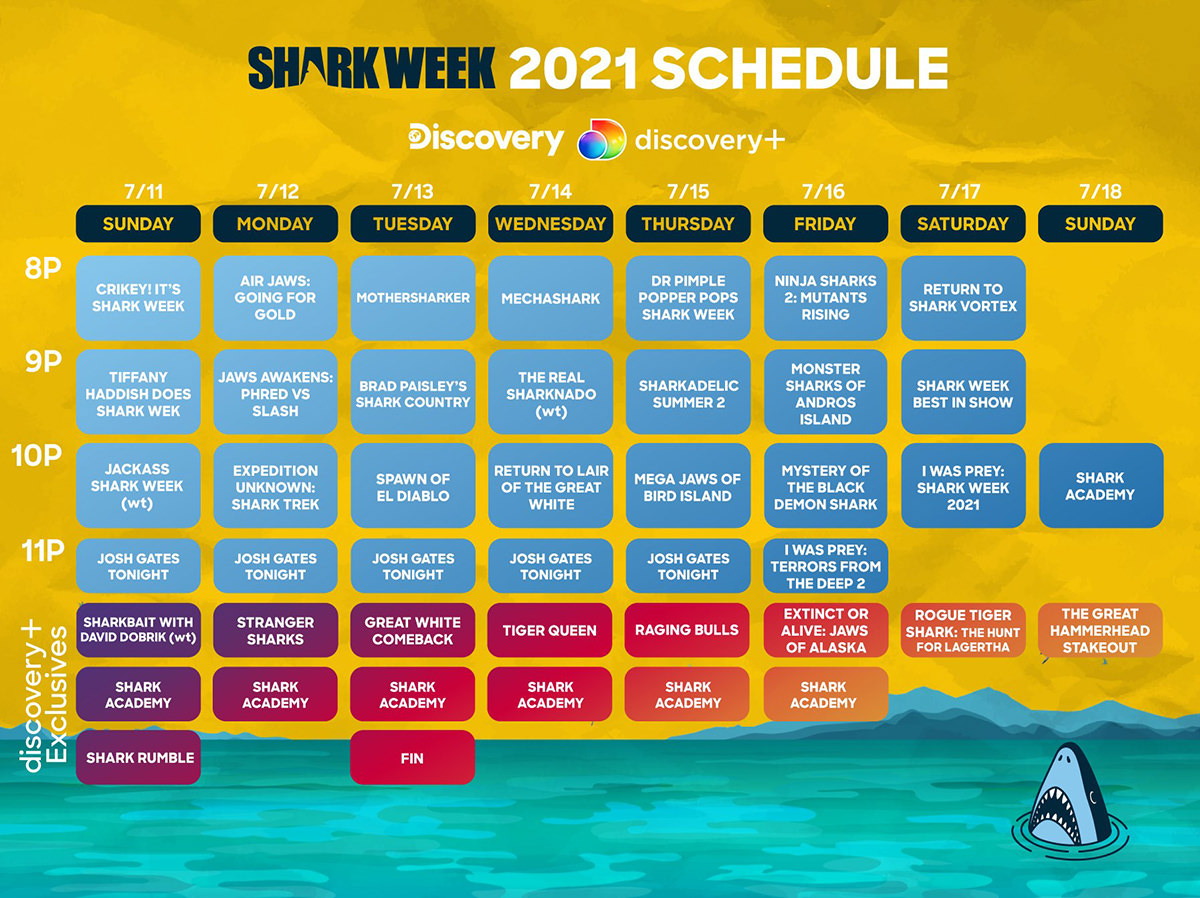 Shark Week Schedule 2021.