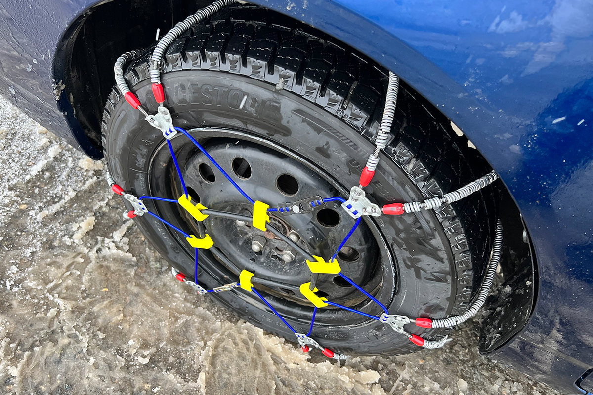 Chains on my car tire
