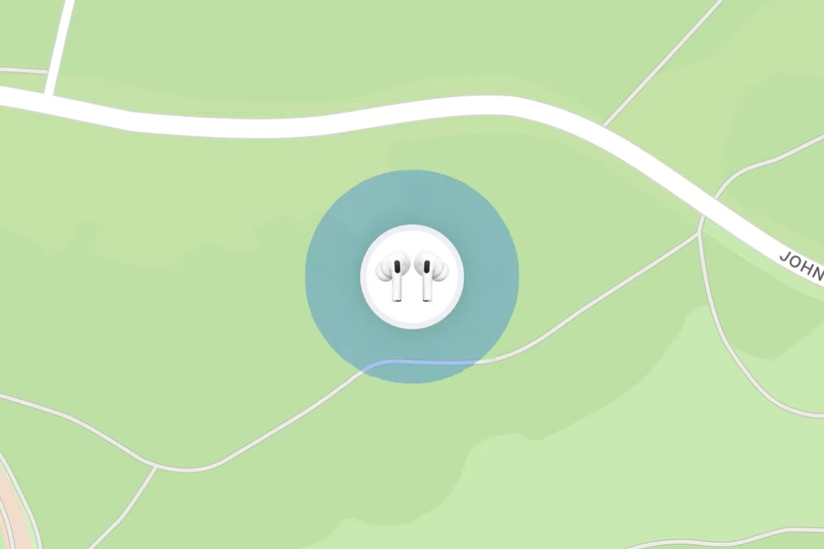 AirPods showing up on a map.