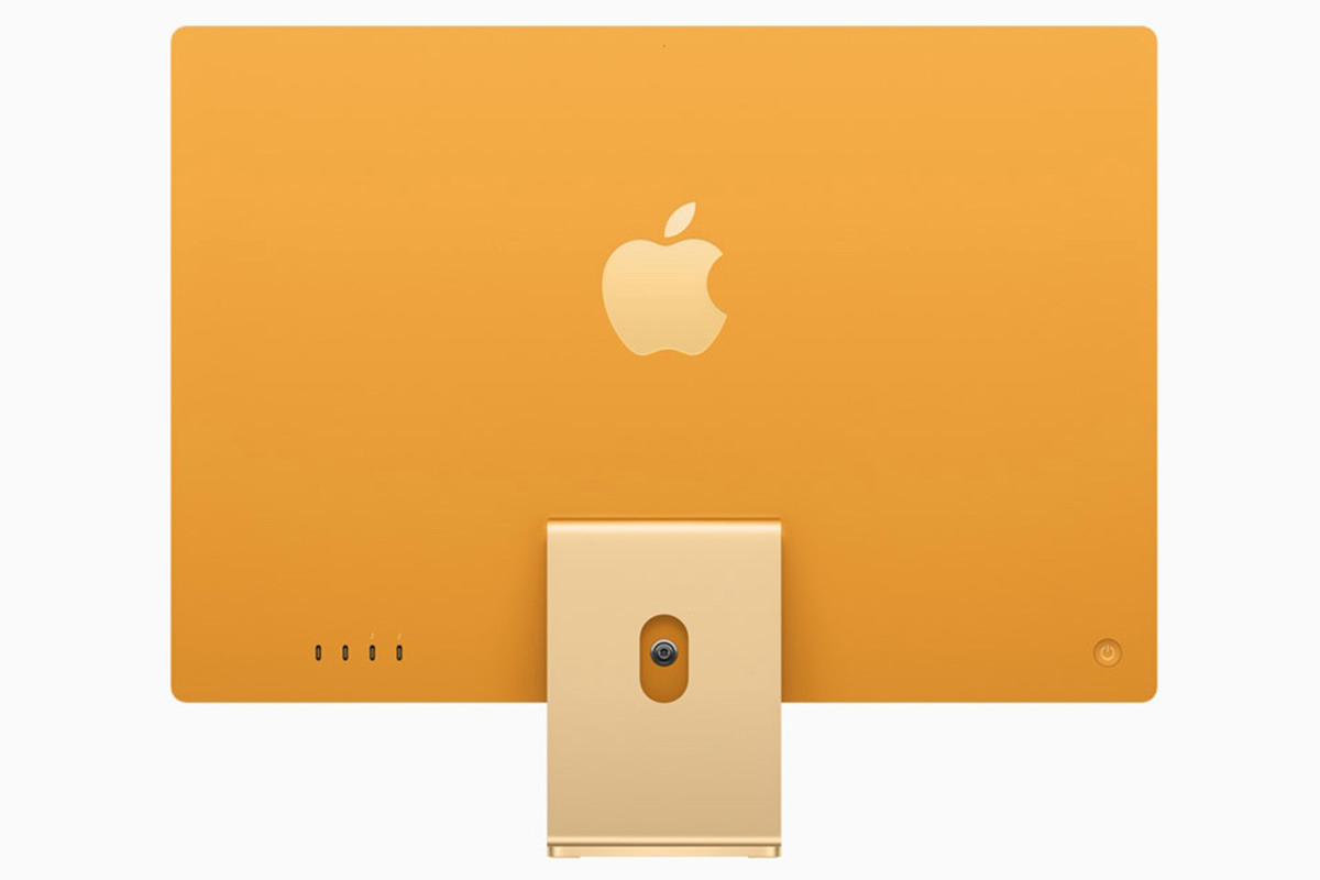 The fake image from Apple.com with the yellow iMac being all YELLOW!