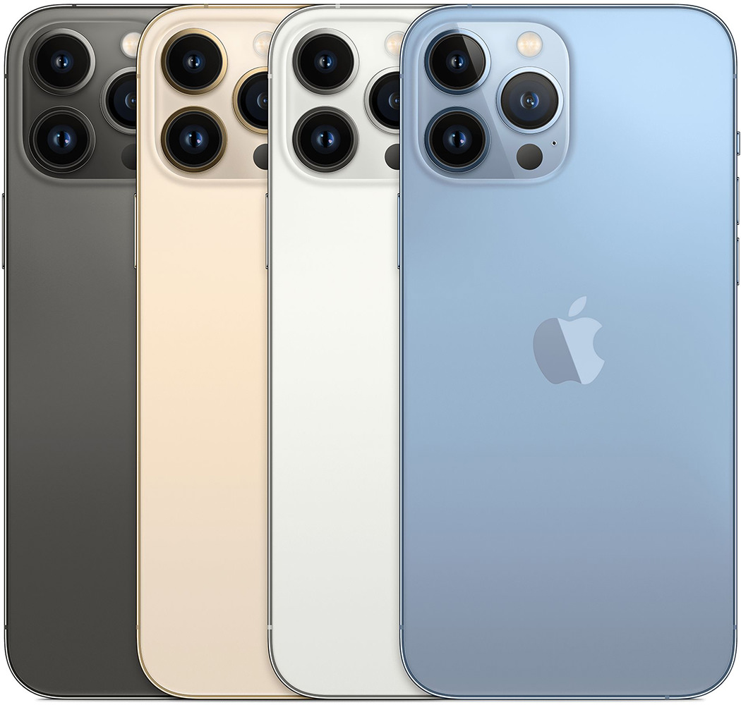 The available colors for the iPhone 13 Pro series.