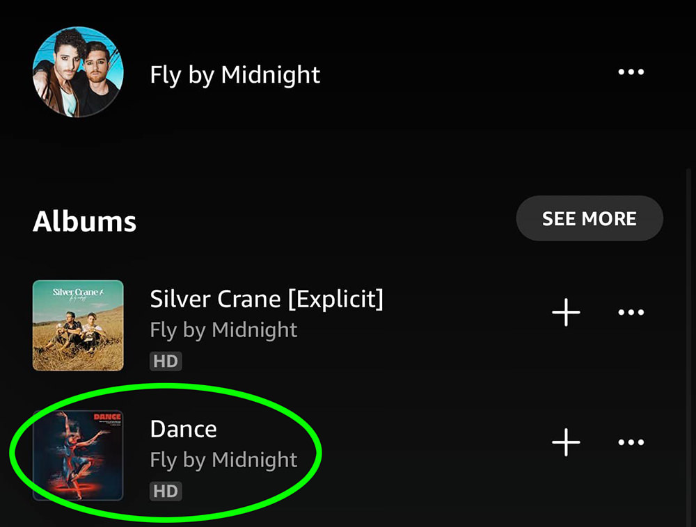 Dance by Fly by Midnight exists in the Alexa catalog for Amazon Music
