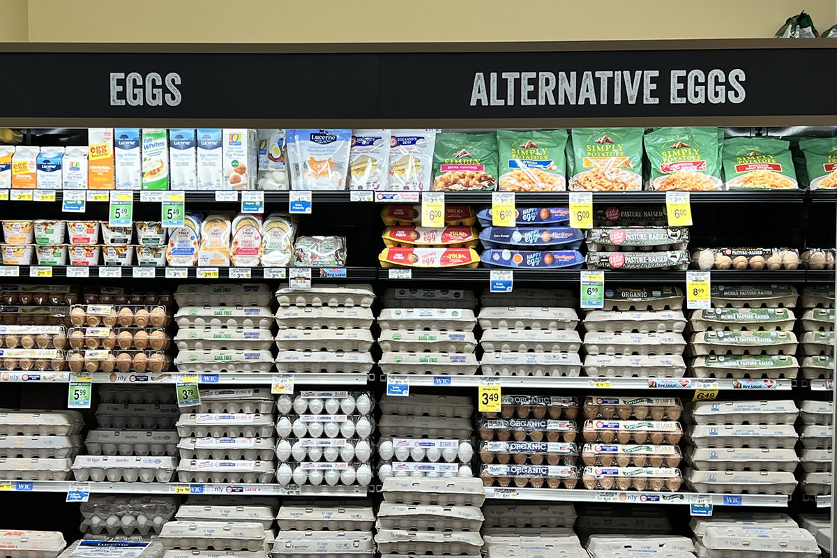 Store display for Alternative Eggs.