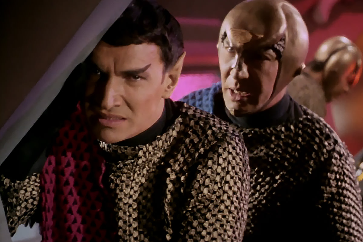 A scene from The Original Series Star Trek from The Balance of Terror episode with Mark Leonard