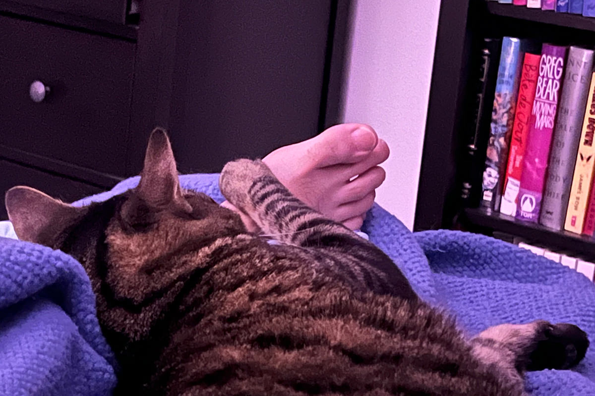 Jake grabbing my foot.