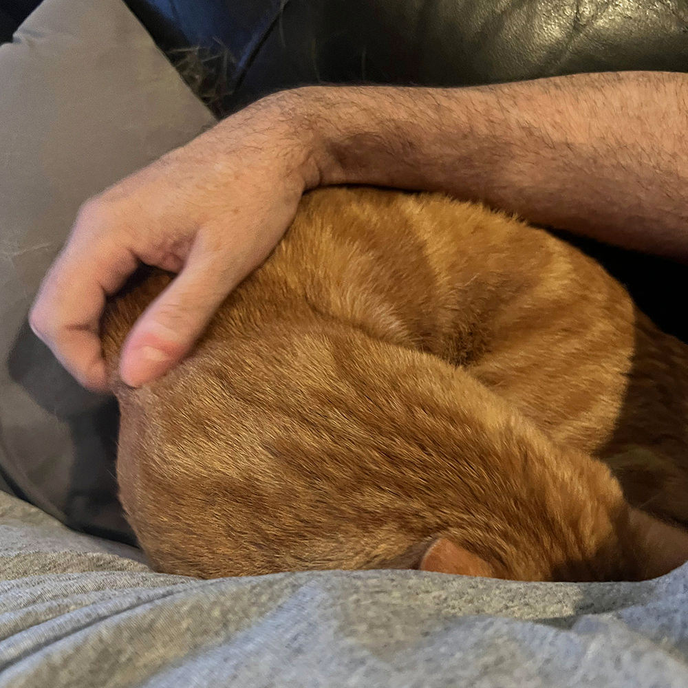 Jenny snuggled up next to me.