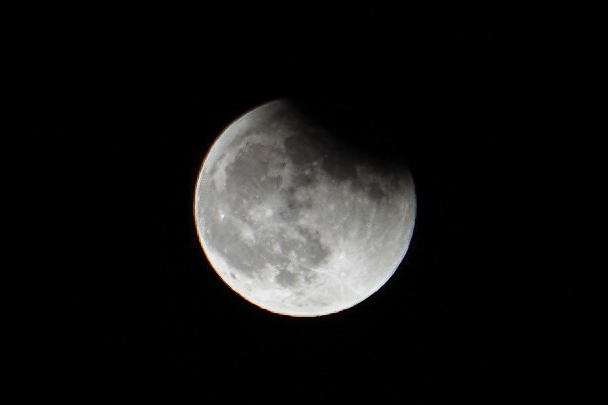 The lunar eclipse is ending.