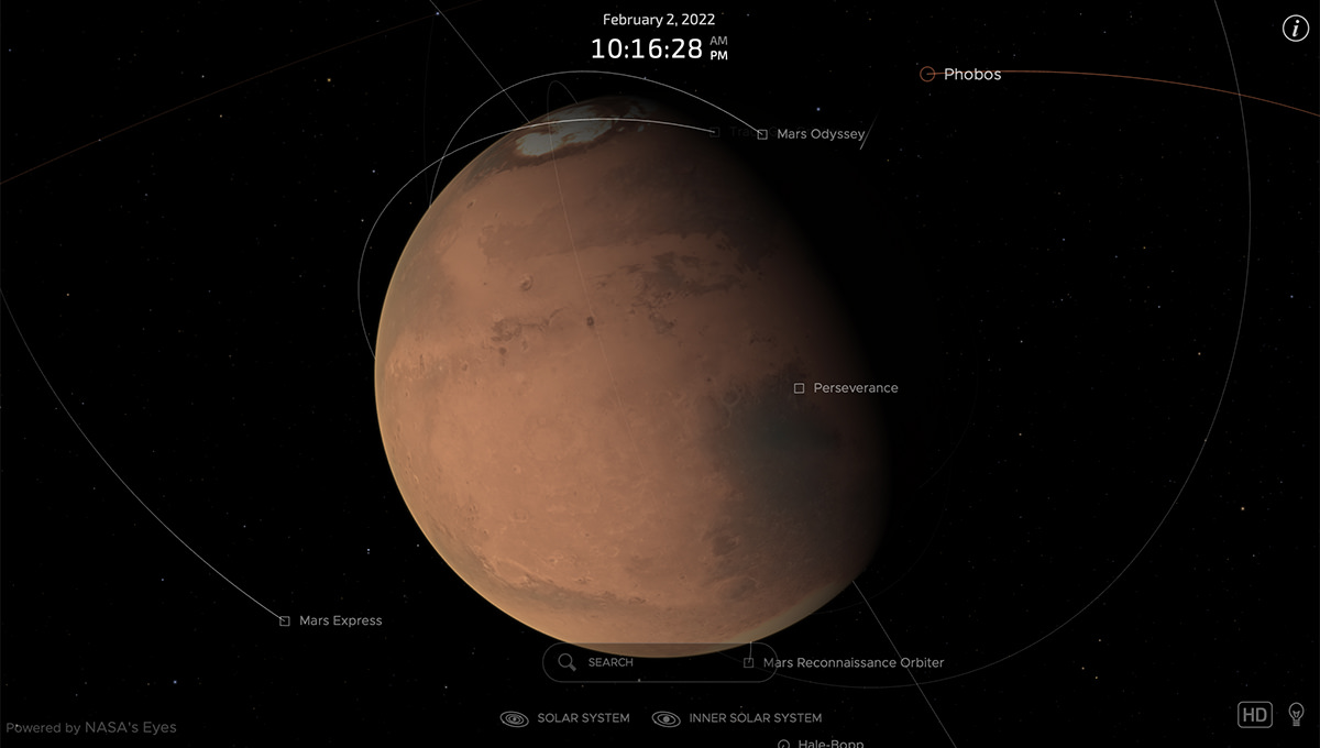 NASA EYES ON Solar System Viewer