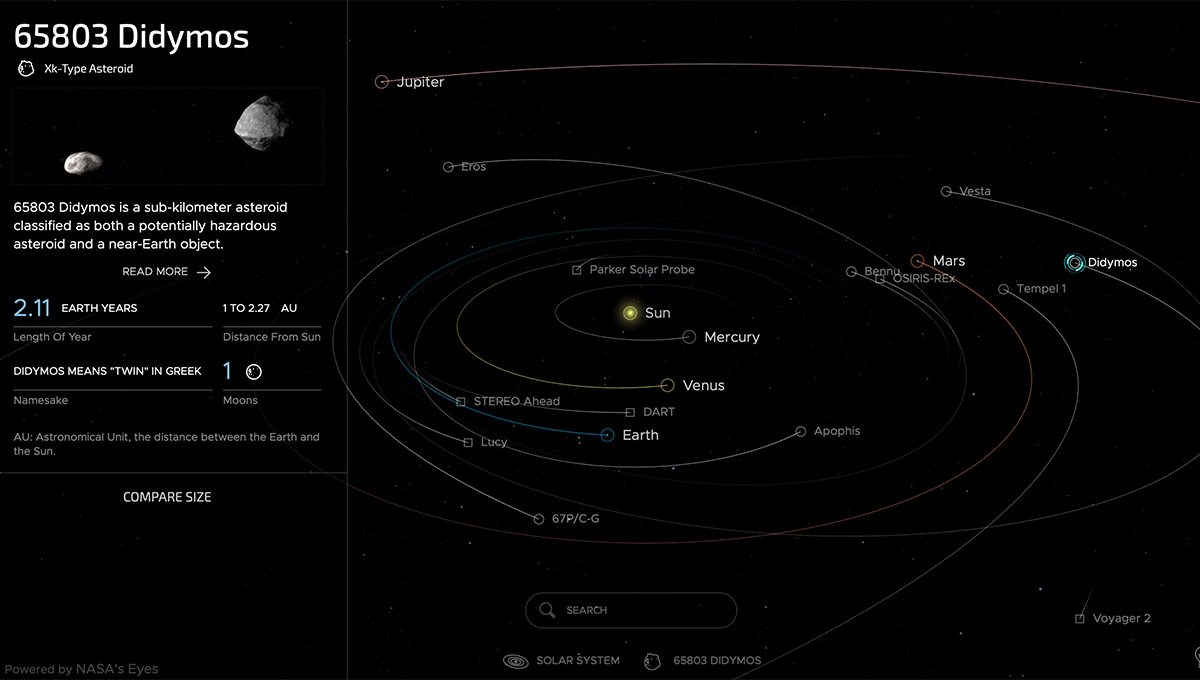 NASA EYES ON Solar System Viewer