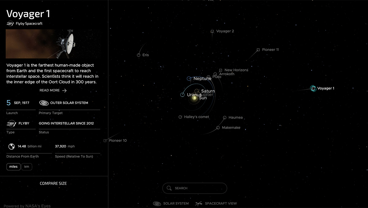 NASA EYES ON Solar System Viewer