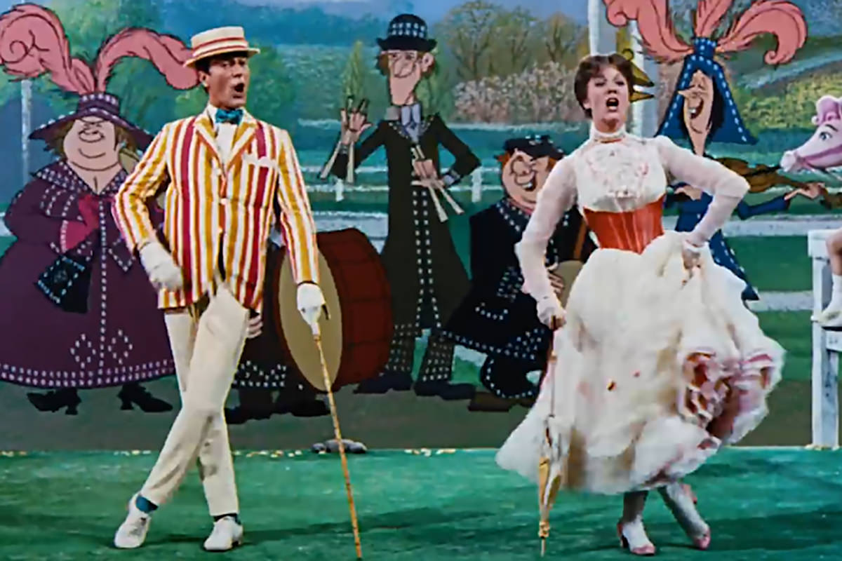 Julie Andrews and Dick Van Dyke in Marry Poppins.