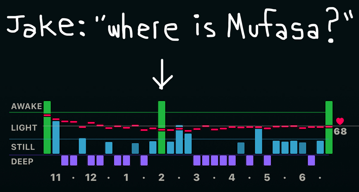 Sleep record showing me waking up at 2am.