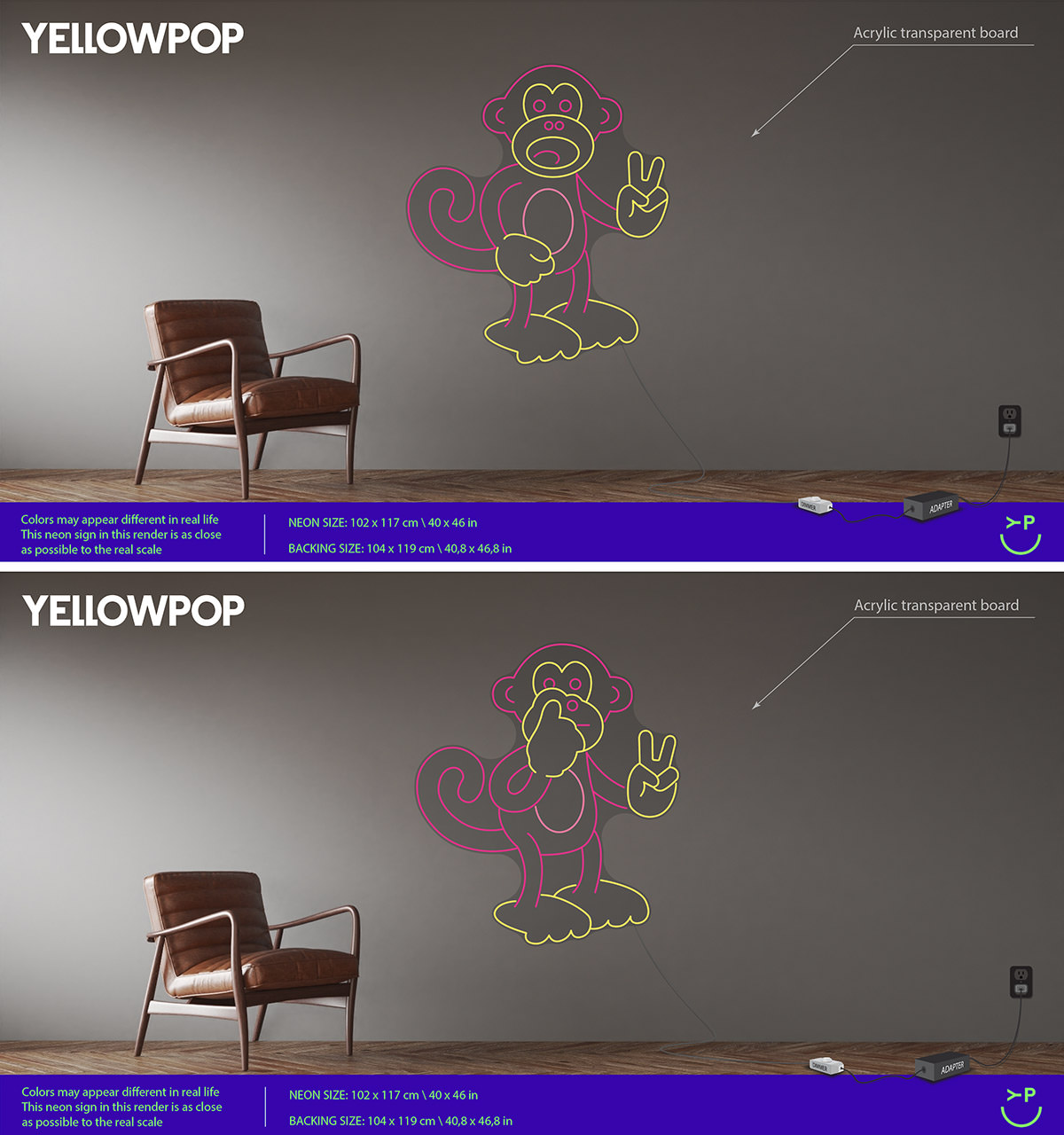 A YellowPop rendering of my Bad Monkey Neon.