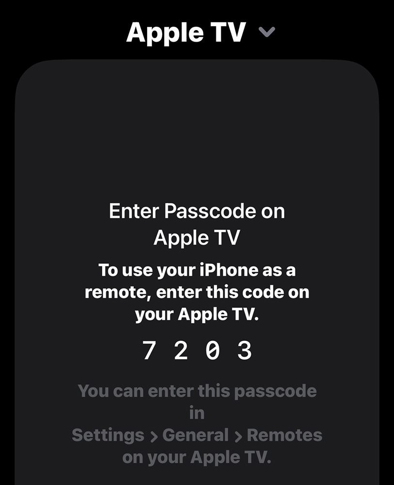 ENTER THIS CODE IN YOUR APPLETV!