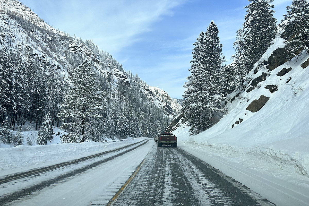 My snowy mountain drive.