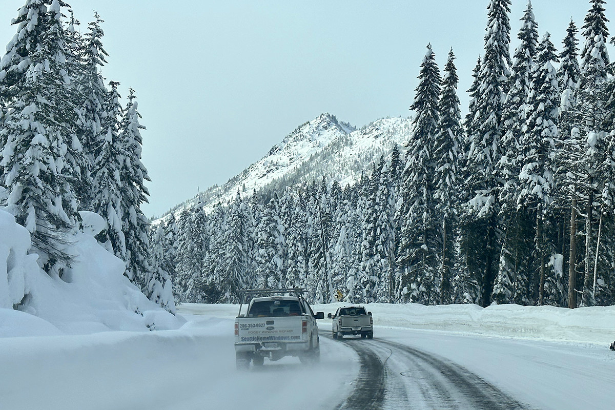 My snowy mountain drive.