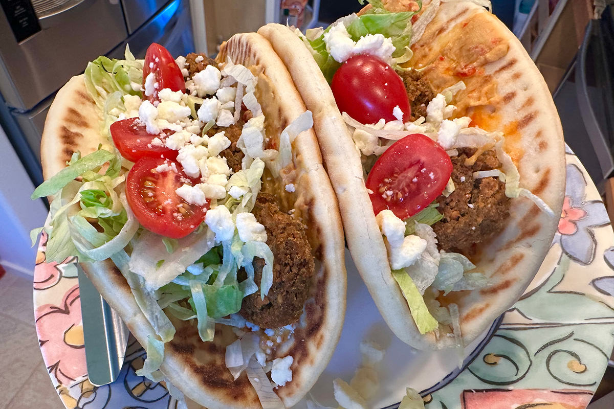 Falafel Pita Bread Sandwiches.