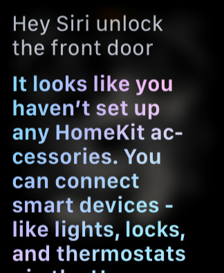 Siri says that it looks like you haven't set up any HomeKit devices!