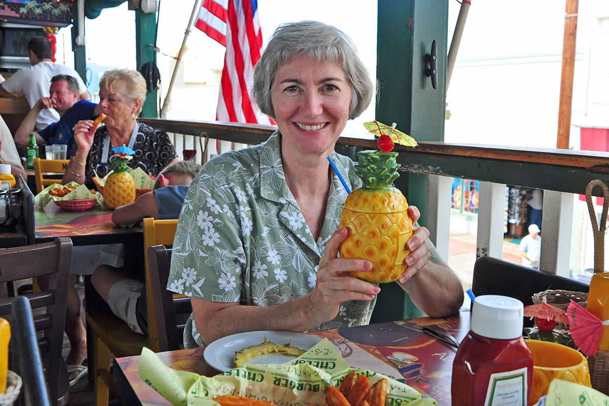 Mom at Cheeseburgers in Paradise