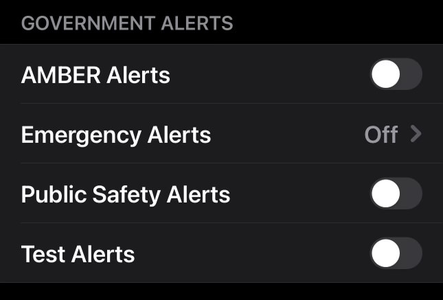 Government Alert Opt-Out.