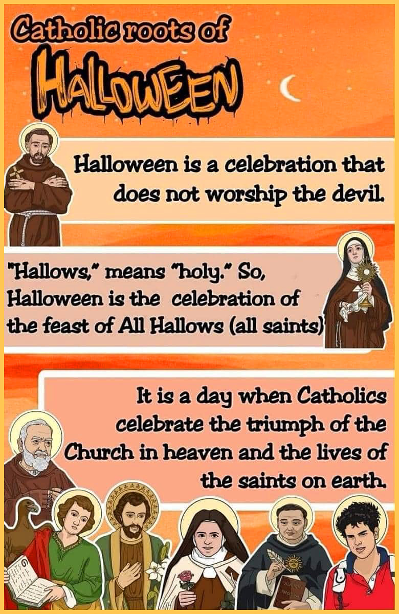 Halloween is a celebration that does not worship the devil... Hallows means Holy so Halloween is the celebration of the feast of All Hallows (all saints)... it is a day when Catholics celebrate the triumph of the Church in heaven and the lives of the saints on earth.