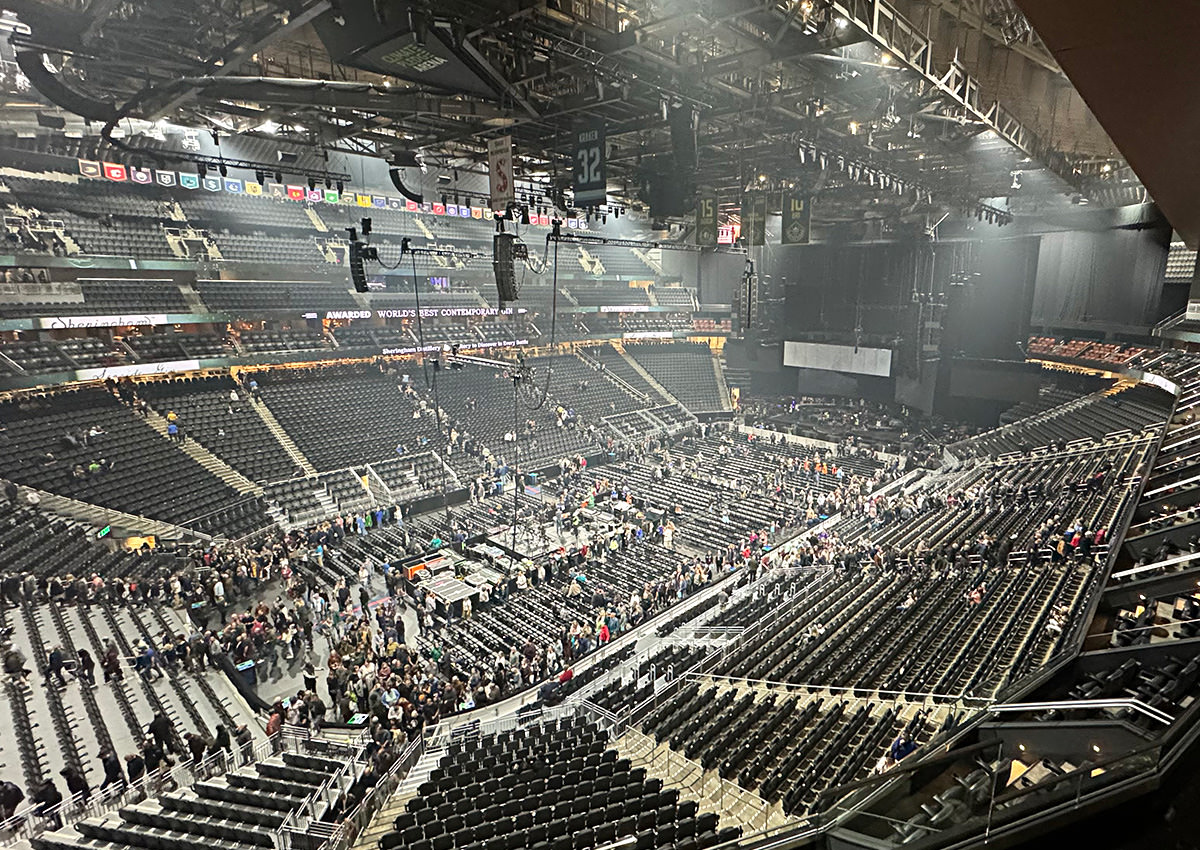 Seattle's Climate Pledge Arena in Seattle... emptying out as everybody leaves.