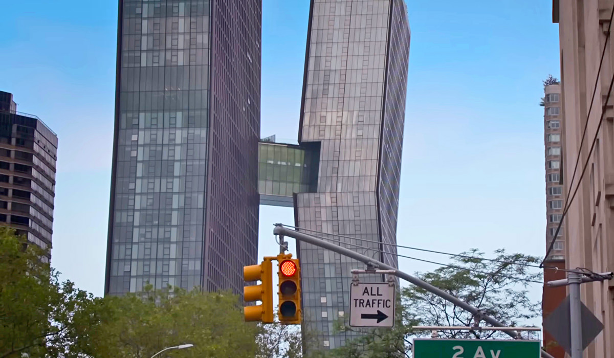 The Twin Tilted Towers in New York City