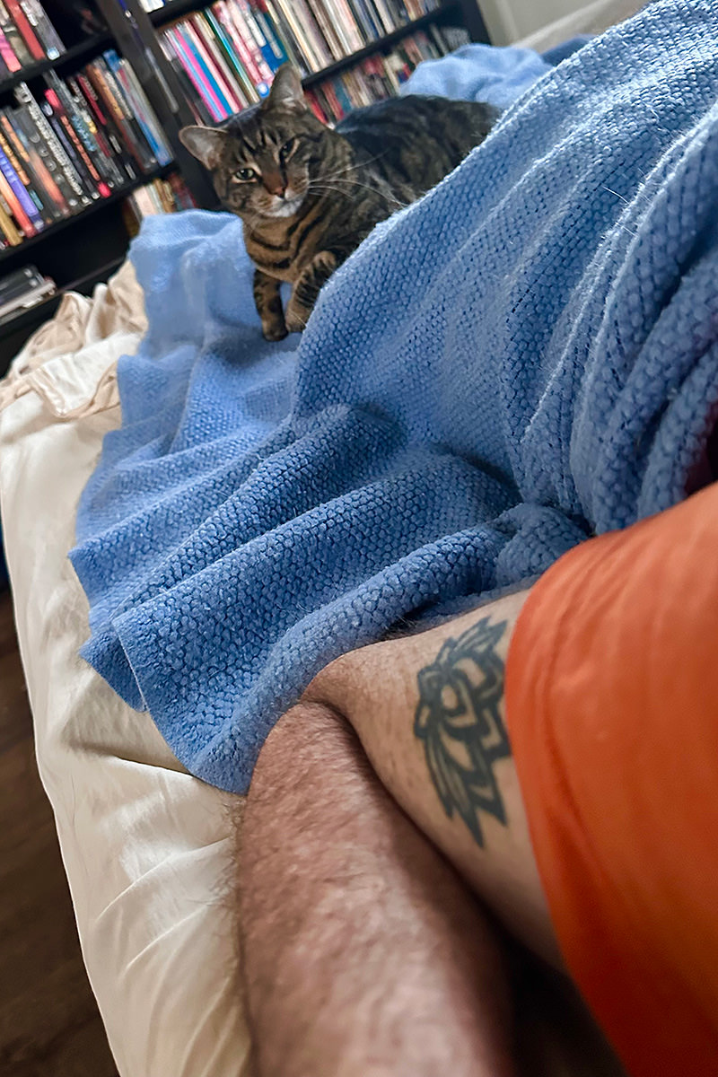 Jake snuggled up next to me.