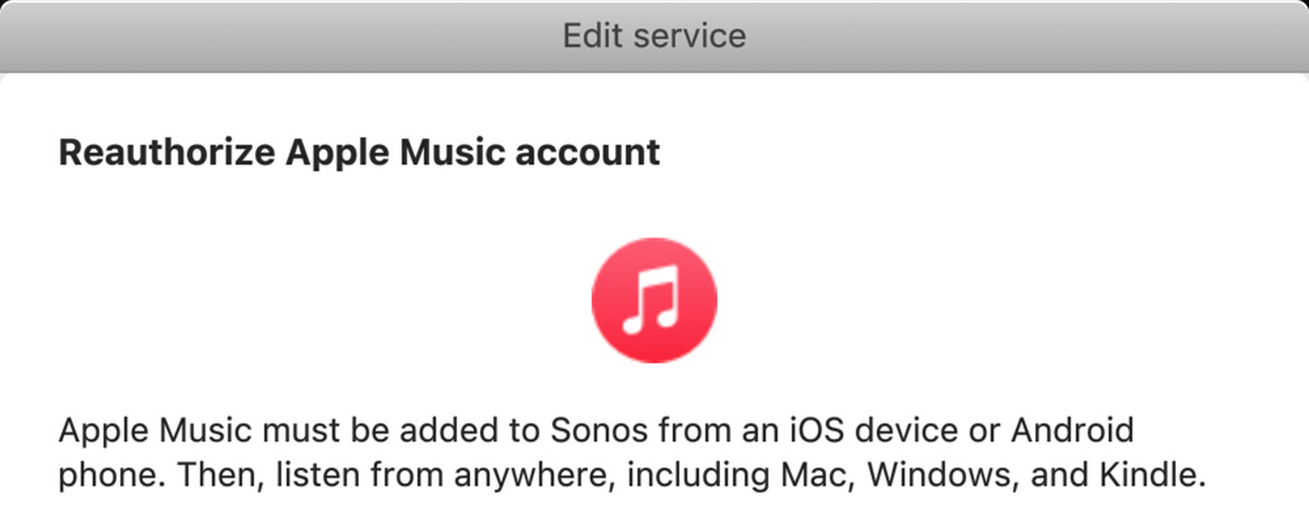 Shitty fucking Sonos app telling me that I need to fucking reauthorize my account.