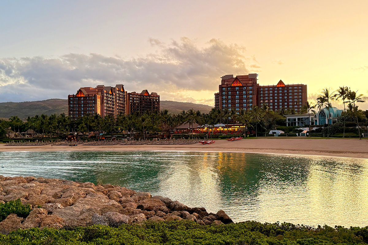 Looking Back at the Sunrise Behind Aulani