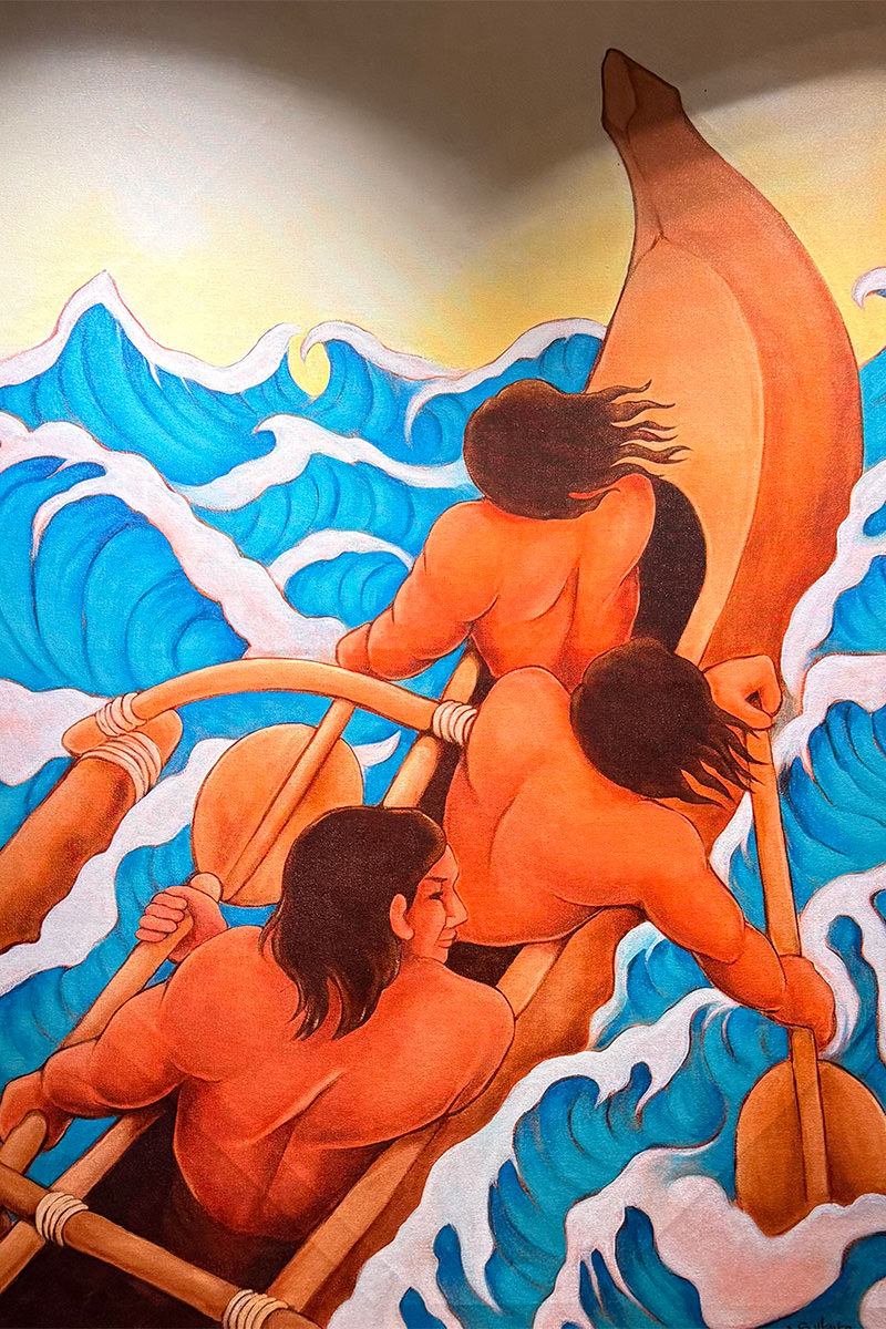 Painting of Hawai‘ians in a Canoe