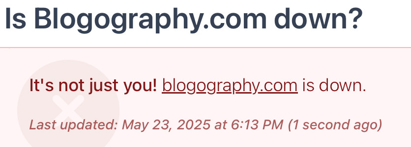 Blogography is DOWN!