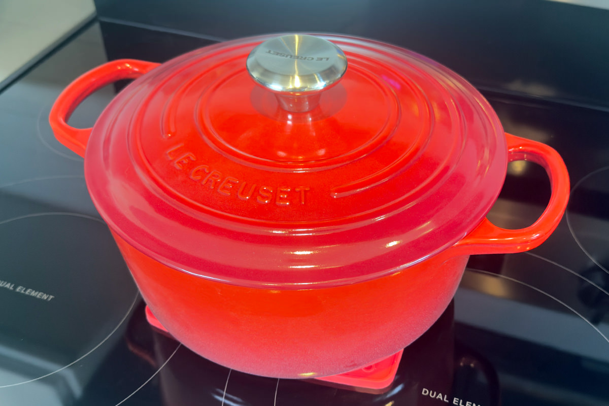 It's beautiful. It's red. It's a Le Creuset!