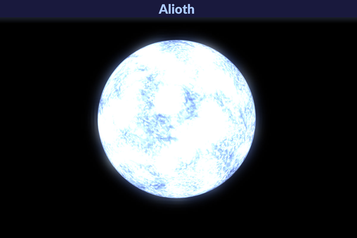 It's a picture of Alioth, being all huge and white-blue and very bright!