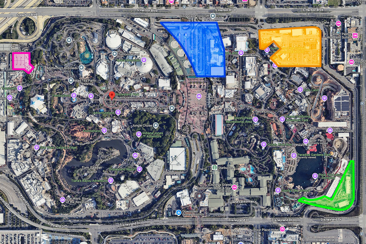Map of the Disney Resort California.
