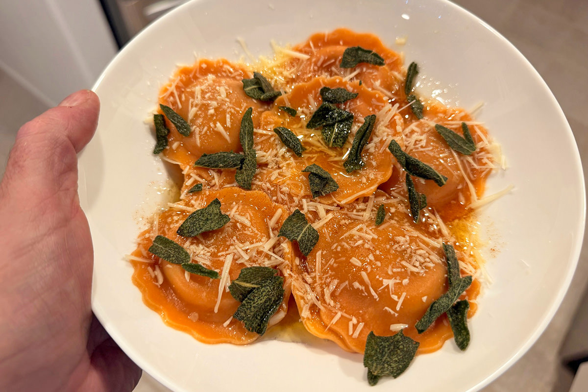 My lovely dinner of butternut pasta with browned butter and sage.