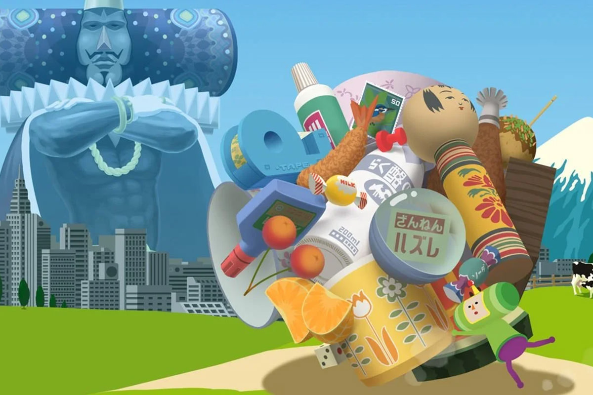 Katamari Damacy rolling a big ball of junk in the video game.