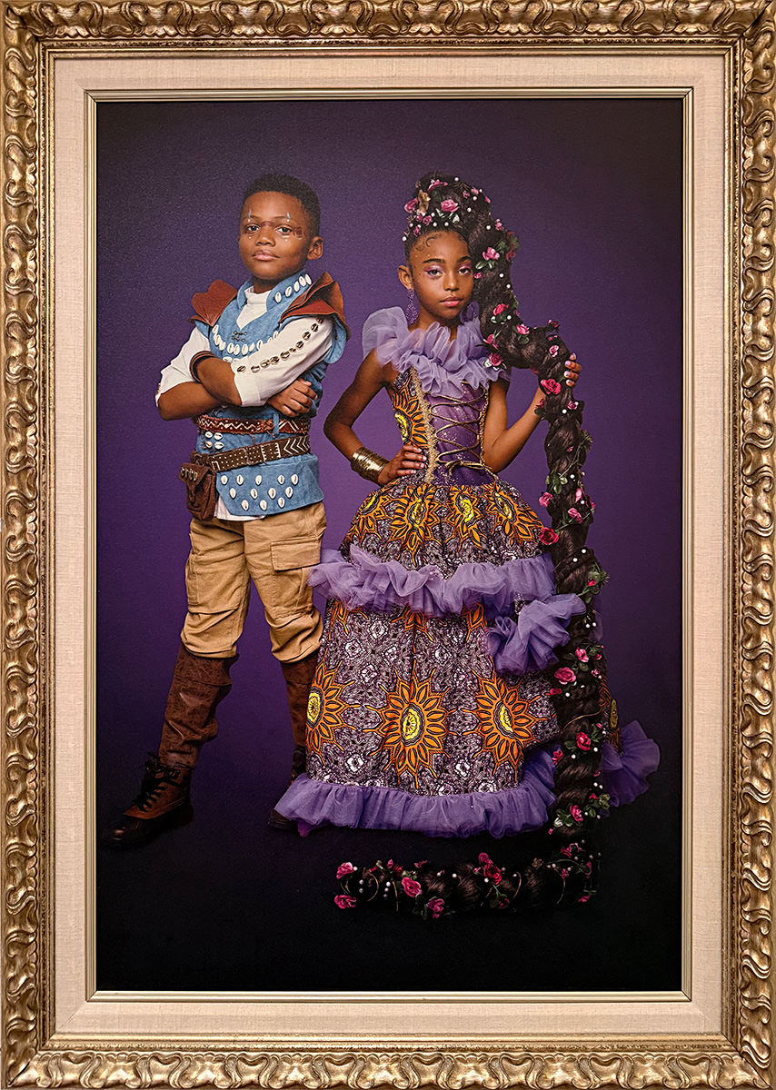 Kehinde Wiley clone painting with children