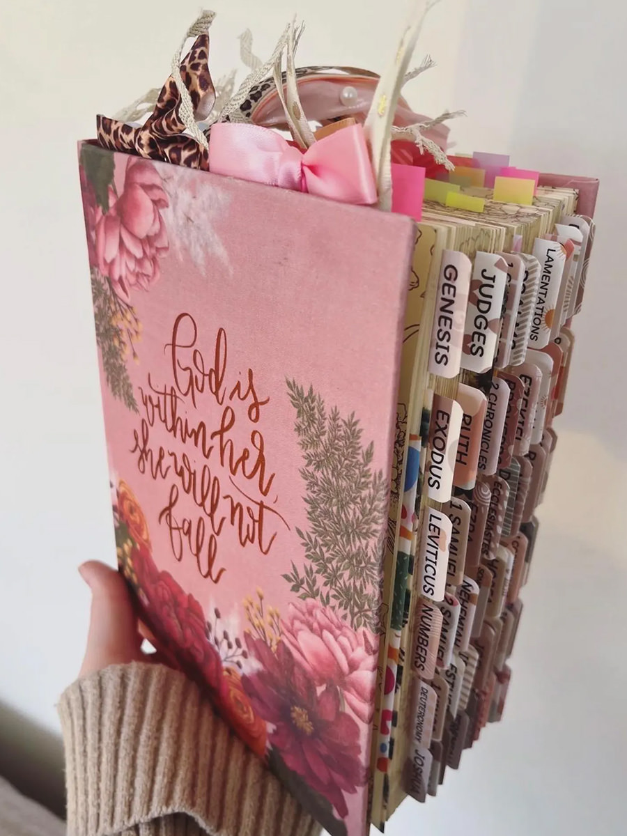 A Loaded Bible with crap all over it.