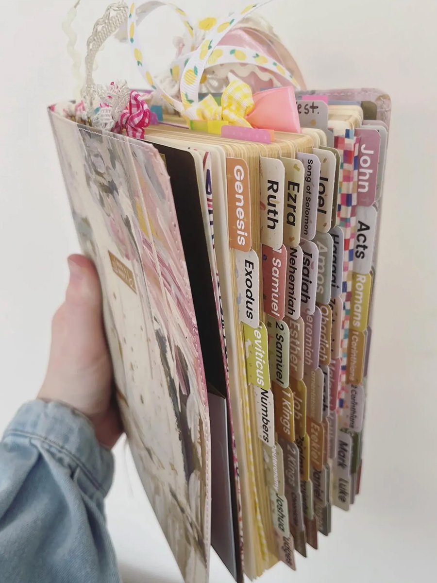 A Loaded Bible with crap all over it.