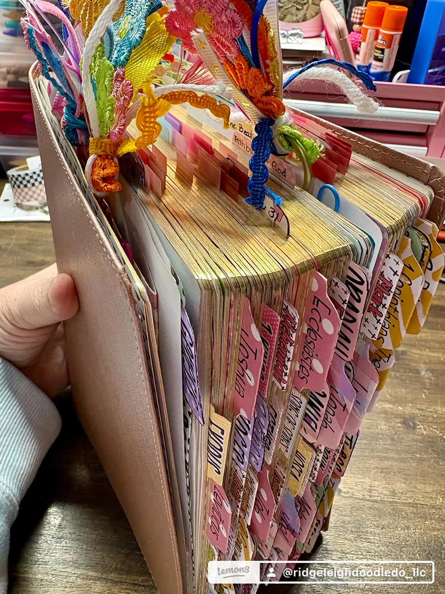 A Loaded Bible with crap all over it.