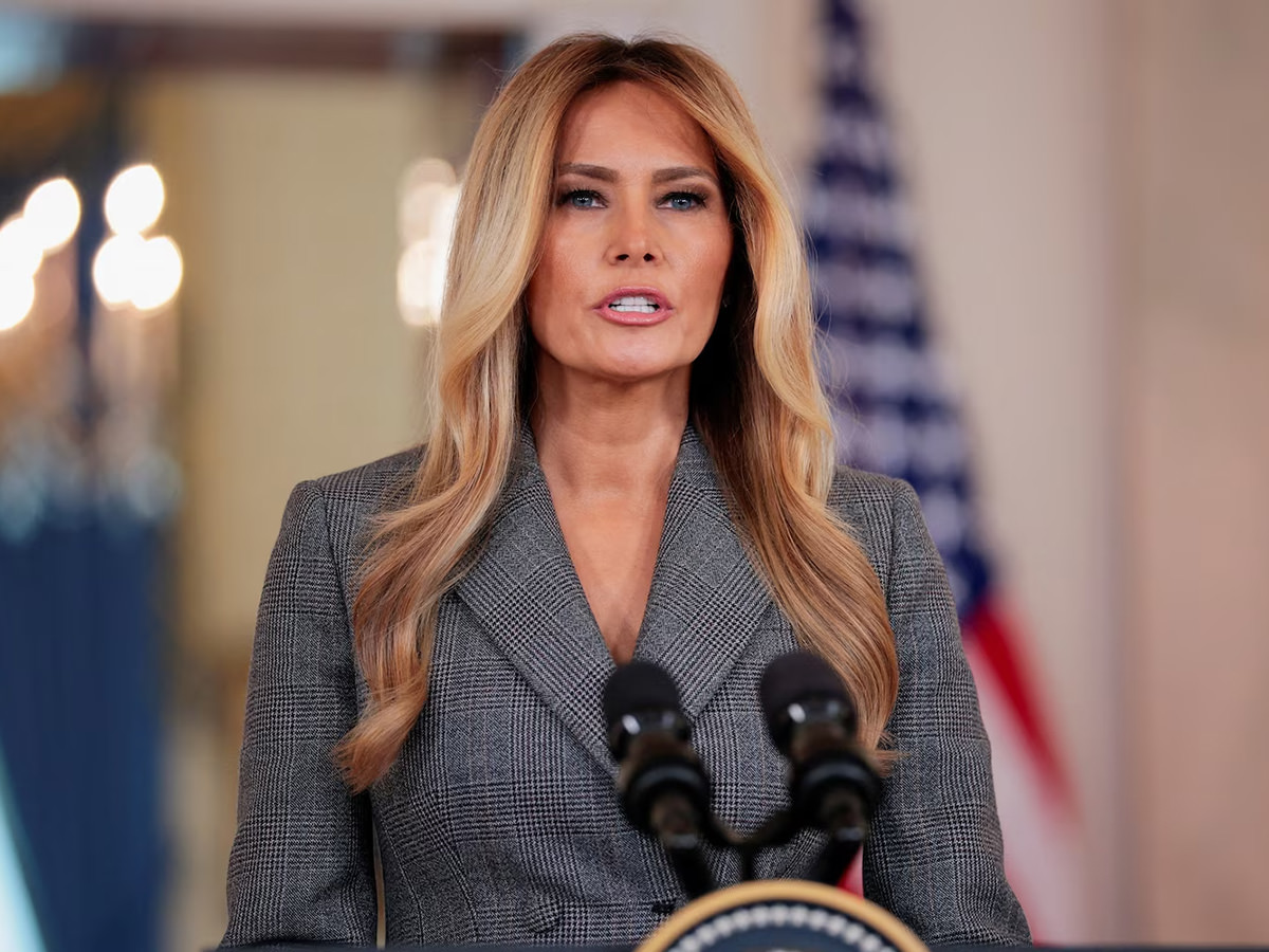 Melanoma at her press conference.