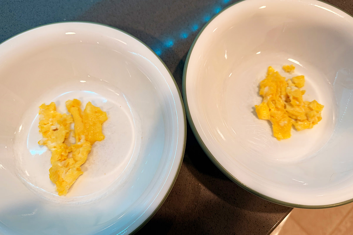 Untouched eggs in bowls!