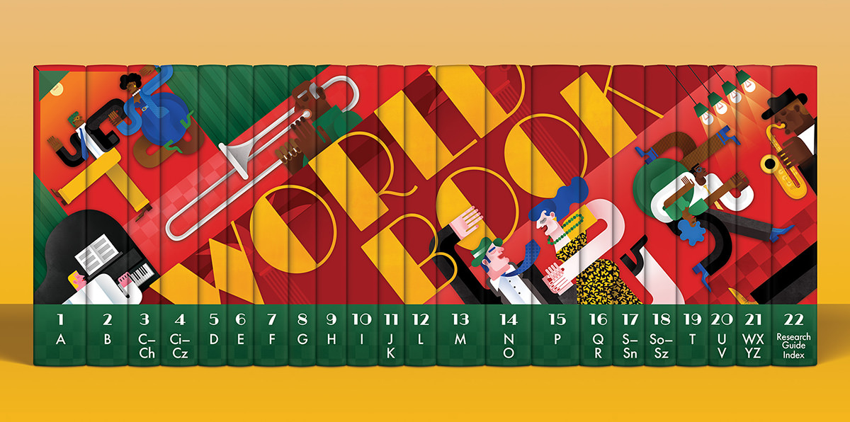 The current gorgeous design of World Book.