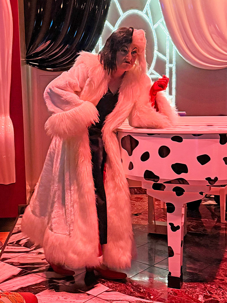 Cruella at her bar