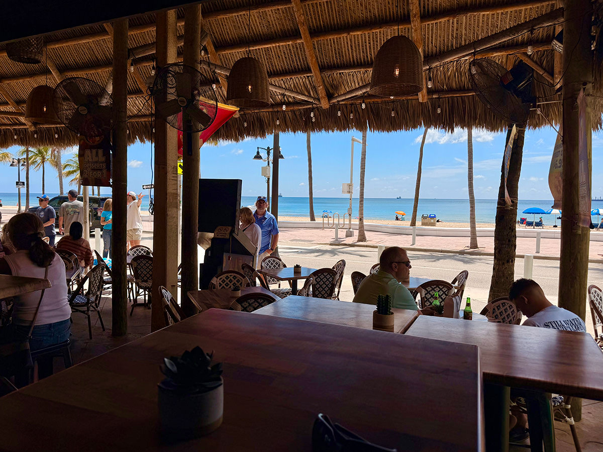 Looking out at the ocean from the Salty Sombrero.