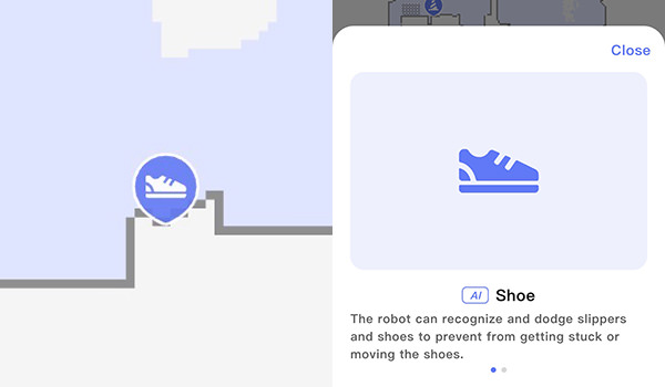 Shoes identified on the map.